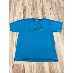 Hurley logo Shirt Mens XL Blue Short Sleeve Crew Neck Cotton￼